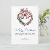 緑のリースベル&ピンクリボンボウ シーズンカード (スタンド正面)