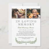 緑のリース写真の愛する記憶の発表 案内状 (正面)