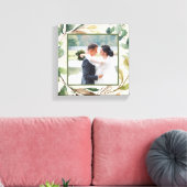 緑のリース樺の木結婚写真の形見 キャンバスプリント (インサイチュ (リビング))