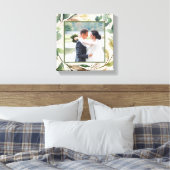 緑のリース樺の木結婚写真の形見 キャンバスプリント (インサイチュ (寝室))