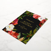 緑のリース水の色ブラッククリスマスブラック金ゴールド 箔シーズンカード (回転した状態)