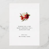 緑のリース水の色ブラッククリスマスブラック金ゴールド 箔シーズンカード (裏面)