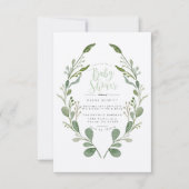 緑のリース水彩 |ベビーシャワー招待状 招待状 (正面)