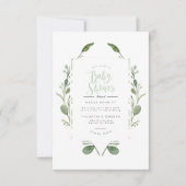 緑のリース水彩 |ベビーシャワー招待状 招待状 (正面)