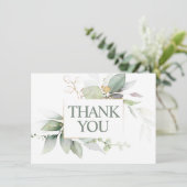 緑のリース水色ベビーシャワーありがとう サンキューカード (スタンド正面)