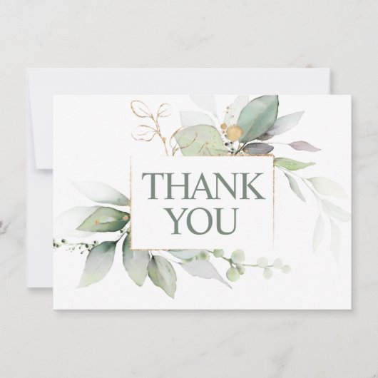 緑のリース水色ベビーシャワーありがとう サンキューカード (正面)