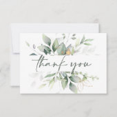 緑のリース水色ベビーシャワーありがとう サンキューカード (正面)