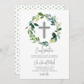 緑のリース確認 招待状 (正面/裏面)