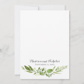 緑のリース結婚式招待状カード 招待状 (裏面)