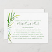 緑のリース葉がブックカードの赤ちゃんシャワーを持参 インビテーションポストカード (正面/裏面)