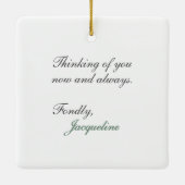 緑のリース(鳥)ショウジョウコウカンチョウバードウォーター色の休日 セラミックオーナメント (裏面)