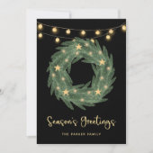 緑のリース(黒の金ゴールド列ライト付き) シーズンカード (正面)