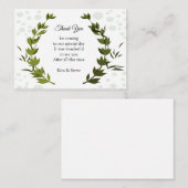 緑のリーフドットパターンサンキューカード ノートカード (正面/裏面)