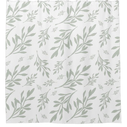 緑のリーフ-シャワーカーテン シャワーカーテン (正面)