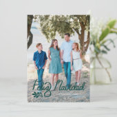 緑のレターフェリズNavidad写真クリスマスカード シーズンカード (スタンド正面)