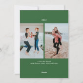 緑のレターフェリズNavidad写真クリスマスカード シーズンカード (裏面)