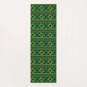 緑のレトロな円 ヨガマット (裏面)