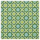 緑のレトロな花 ファブリック (見本)