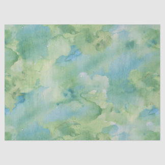 緑のレトロの水彩画の質 薄葉紙