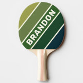 緑のレトロはっきりした5ストライプの名 卓球ラケット (裏面)