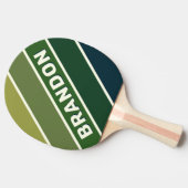 緑のレトロはっきりした5ストライプの名 卓球ラケット (横)