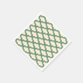 緑のレトロスタイル波パターン スタンダードカクテルナプキン (角)
