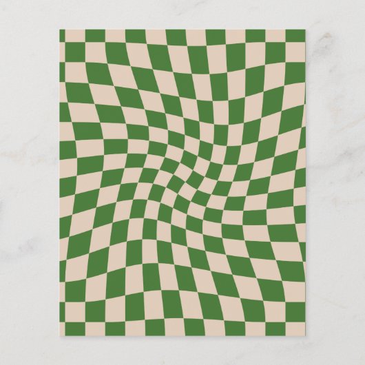 緑のレトロチェッ市松模様にクスクラップブック紙 (裏面)