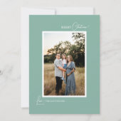 緑のレトロボホミニマリストの手紙と写真 シーズンカード (正面)