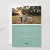 緑のレトロボホミニマリストの手紙と写真 シーズンカード (裏面)