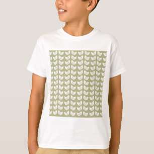 緑のレトロヴィンテージY2Kリーフパターン Tシャツ
