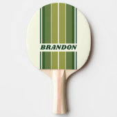 緑のレトロ5ボードストライプの名前 卓球ラケット (正面)