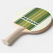 緑のレトロ5ボードストライプの名前 卓球ラケット (正面アングル)