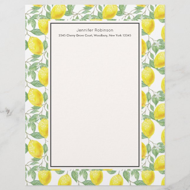 緑のレモンのパター葉ン付き黄レモン (正面)