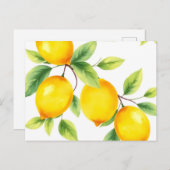 緑のレモン入り水離れ色 ポストカード (正面/裏面)