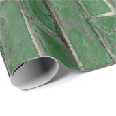 緑のレンガの壁パターン ラッピングペーパー (ロールコーナー)