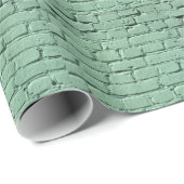 緑のレンガ壁の片 ラッピングペーパー (ロールコーナー)