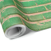 緑のレンガ壁 ラッピングペーパー (ロールコーナー)