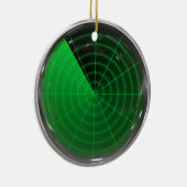 緑のレーダーパターン セラミックオーナメント (右)