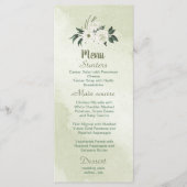 緑のロマンチックな白い葉花 メニュー (正面)