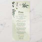 緑のロマンチックな白い葉花 メニュー (正面)