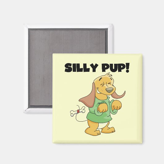 緑のワイシャツの間抜けな子犬のTシャツおよびギフト マグネット (正面/裏面)