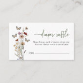 緑のワイルドフラワーおむつラッフル エンクロージャーカード (正面)