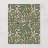 緑のワイルドフラワーメッセージカード (裏面)