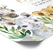 緑のワイルドワンサファリベイビーシャワーおむつラッフル ポスター (角)