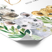 緑のワイルドワンサファリベイビーシャワードリンク ポスター (角)