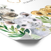 緑のワイルドワンサファリベイビーシャワーフード ポスター (角)