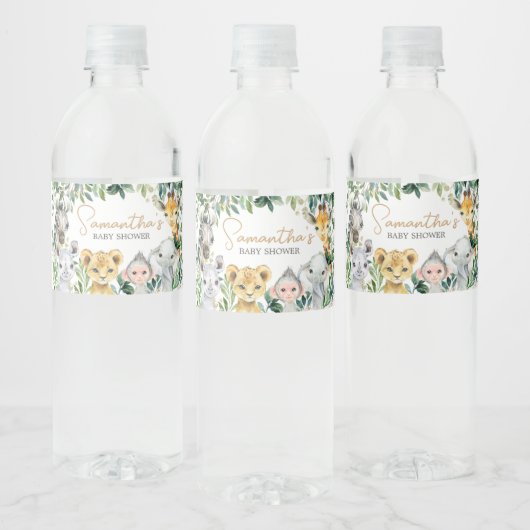 緑のワイルドワンサファリベイビーシャワー ペットボトルラベル (ボトル)