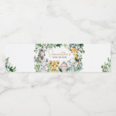 緑のワイルドワンサファリベイビーシャワー ペットボトルラベル (シングルラベル)