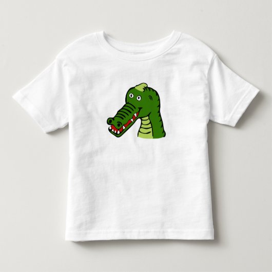 緑のワニ-幼児のセーター トドラーTシャツ (正面)
