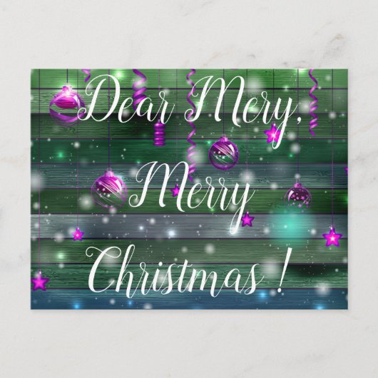 緑のヴィンテージあなたの名前 ポストカード (正面)